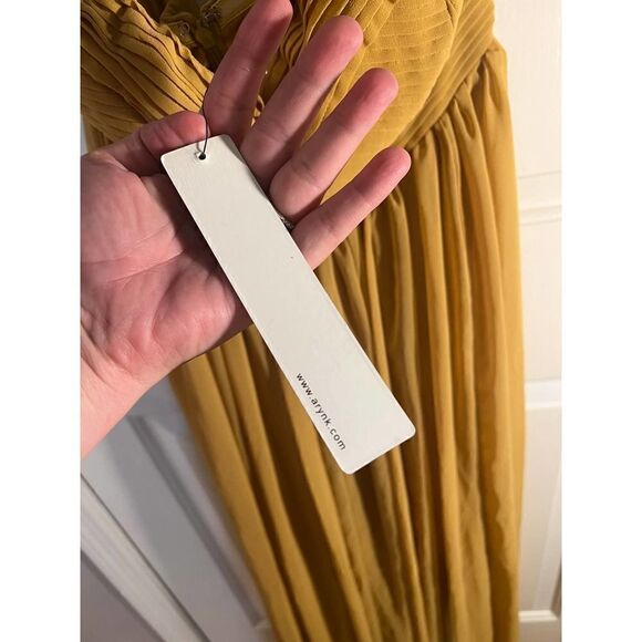 Aryn K Strapless Yellow Maxi Dress NWT Sz. L - Picture 6 of 7